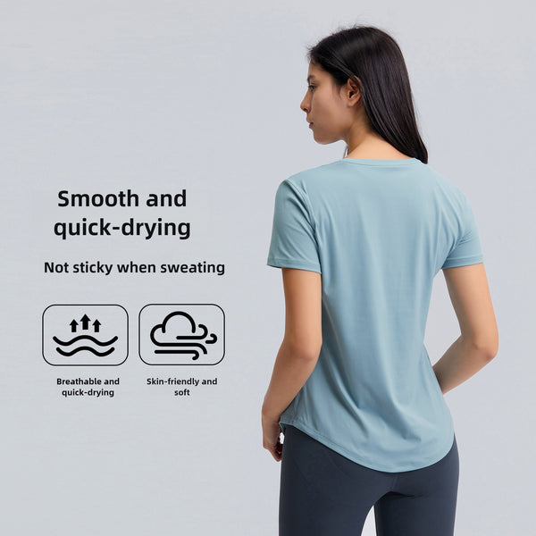 Experience the Ultimate Comfort and Flexibility During Exercise with This Loose and Soft Yoga Top for Women WDQ075