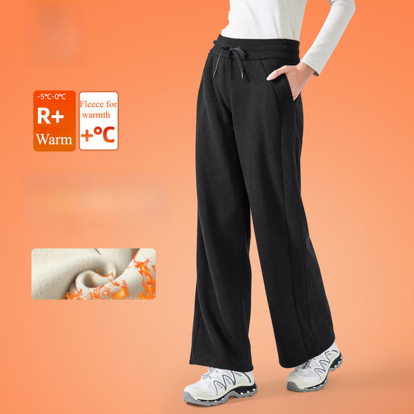 New Winter Warm Fleece Lined Workout Pants Loose Fit Casual Trousers for Women WDQ152