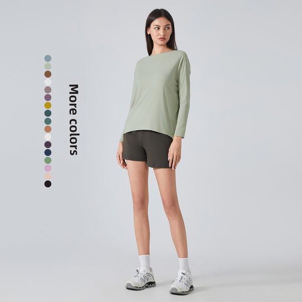 Breathable and Comfortable Loose Long Sleeve Yoga Top WDQ010