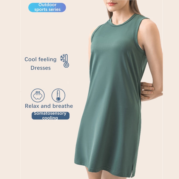 New Loose Fit Yoga Tank Top with a Sleeveless Yoga Dress for Outdoor Sports and Golf WDQ067