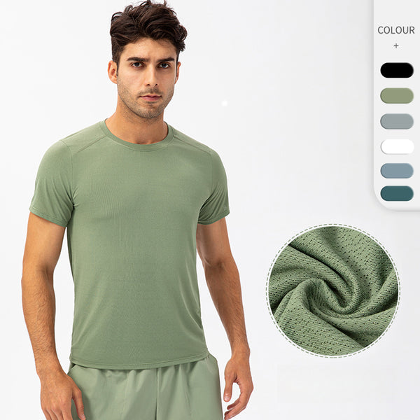 Loose Fit Breathable Quick-Dry Round Neck T-Shirt for Men Running Fitness Sports MY21220