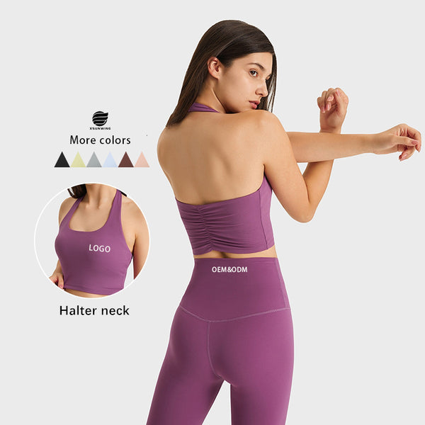 New European and American Style Sexy Neck-hanging Strapless Sports Bra WDQ146