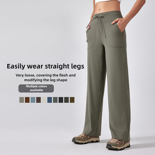 Upgrade Your Workout Sense Wide Leg Yoga Pants for Women with Pockets WDQ336